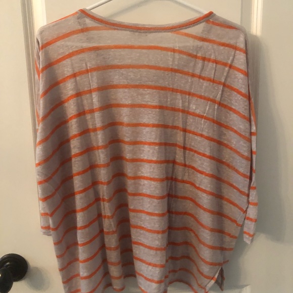 Grey and orange top with stripes - Picture 2 of 3